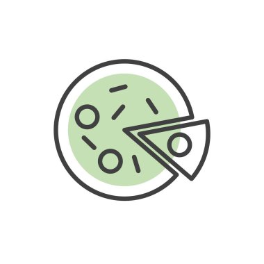 pizza lineal icon color. vector line simple logo illustration.