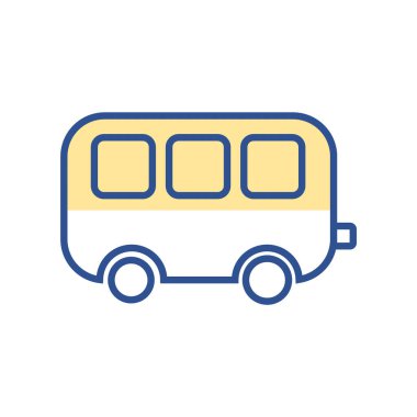 minivan icon lineal color. simple vector logo illustration.