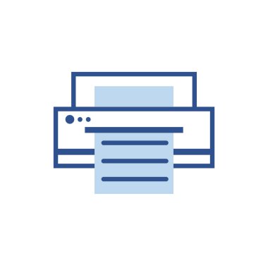 printer icon lineal color. simple vector logo illustration.