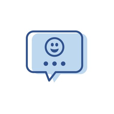 message with happy face lineal color icon. vector simple logo.