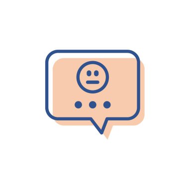 message with sad face icon lineal color. vector simple logo.