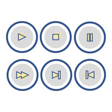 set player button symbol icon lineal color. vector simple logo.