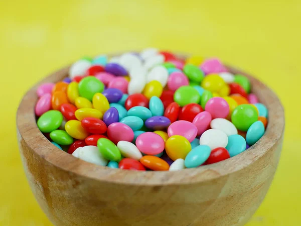 Close Colorful Sweet Candy Rainbow Ball Candy — Stock Photo, Image