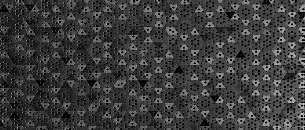 三角形のシームレスなパターンの背景を持つ黒い灰色の点 — ストック写真