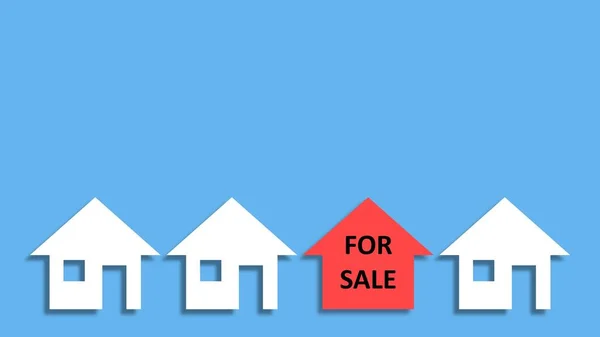 Sale Sign House Icon Isolated Blue Background Rendering — Stock Photo, Image