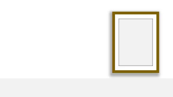 Empty Frame White Wall Rendering — Stock Photo, Image