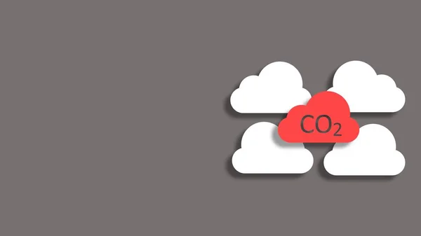 Paper Cut Co2 Cloud Icon Carbon Emissions Reduction Carbon Dioxide — Stockfoto