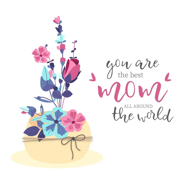 Belle Mère Jour Bouquet Conception Vectoriel Illustration — Image vectorielle