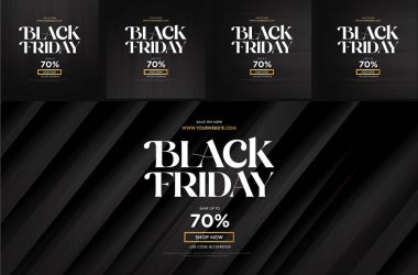 Kara Cuma indirimli bayrak arkaplan vektör tasarımı çizimi