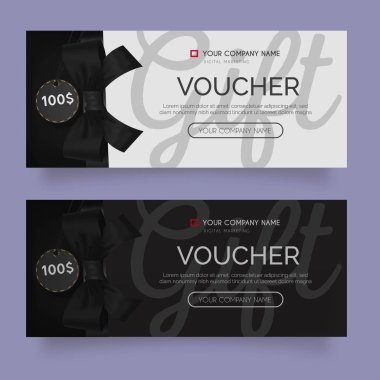 Modern hediye çeki vektör tasarımı çizimi