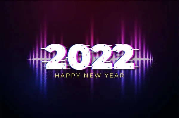 欢愉的新年2022与浮雕风格矢量设计图解 — 图库矢量图片