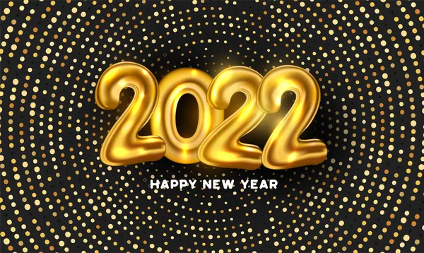 快乐的新年背景 金色圆点矢量设计图解 — 图库矢量图片
