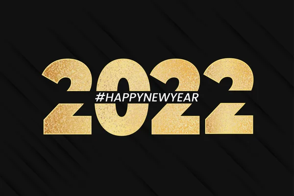 Gelukkig Nieuwjaar 2022 Banner Achtergrond Met Elegante Gouden Cijfers Vector — Stockvector