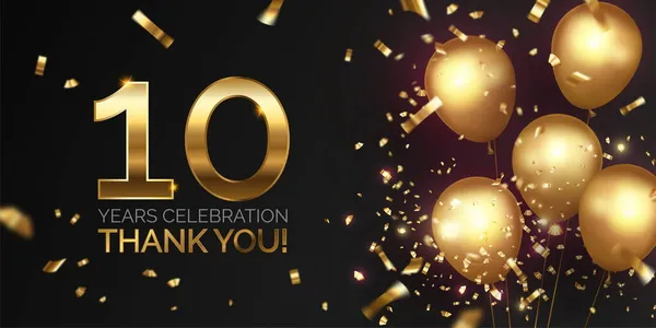 Celebração Aniversário Luxo Com Balões Dourados — Vetor de Stock
