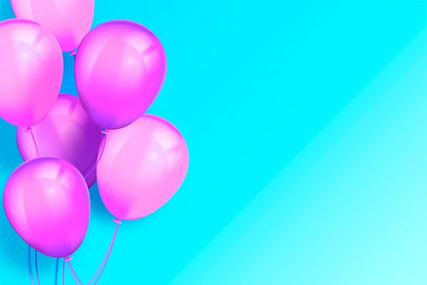 Moderner Tourquoise Hintergrund Mit Realistischen Luftballons Design Vektor Illustration — Stockvektor