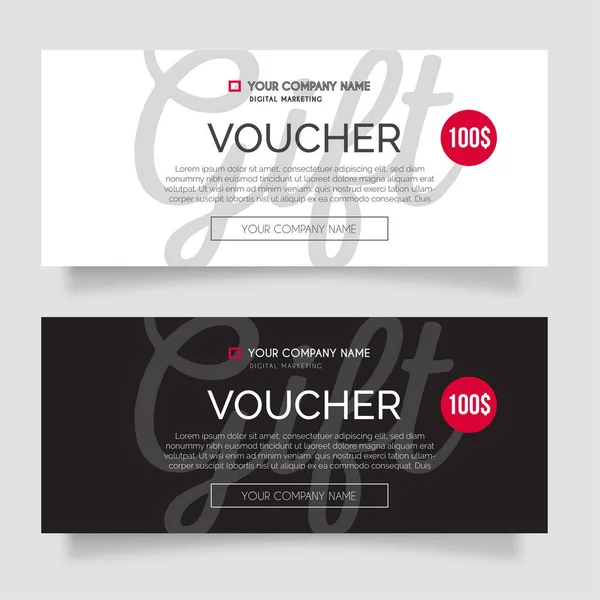 Modern Gift Voucher Pack Design Vector Illustration — Stock Vector