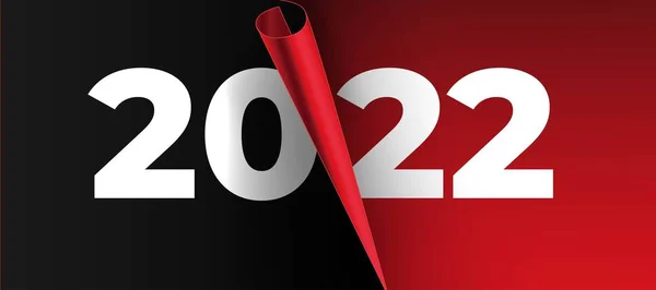 2022 Novo Cartão Ano Com Ilustração Design Vetor Página Corte —  Vetores de Stock