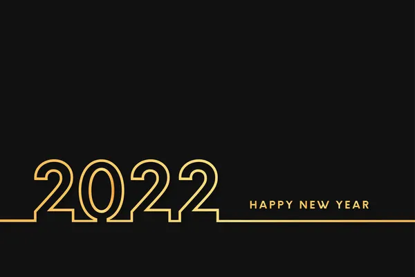 快乐的新年2022与金线背景矢量设计图解 — 图库矢量图片