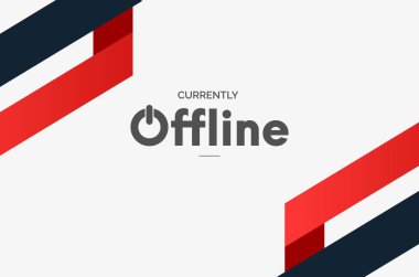 modern şu anda çevrimdışı seğirme pankartı arka planında kırmızı şekiller vektör tasarımı çizimi