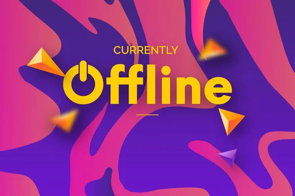 För Närvarande Offline Twitch Banner Bakgrund Med Färgglada Flytande Effekt — Stock vektor