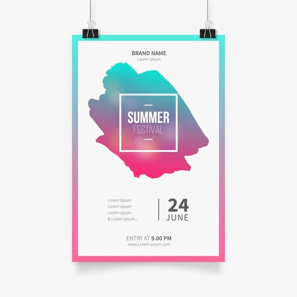 Sommer Festival Plakat Vorlage Design Vektor Illustration — Stockvektor