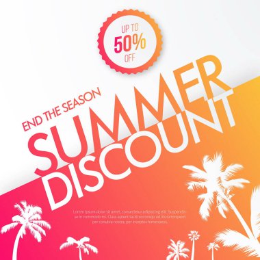 yaz indirimi arka plan tasarım vektör çizimi