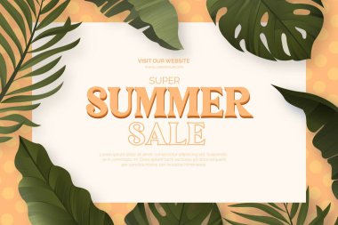 gerçekçi tropikal bitki vektör tasarımı illüstrasyonlu modern satış arkaplanı