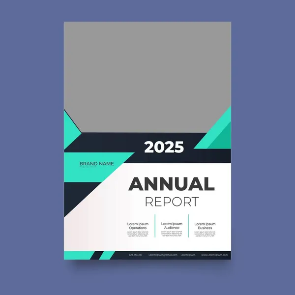 Turquoise Color Business Annual Report Flyer Template Design — Stock Vector