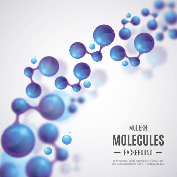 realistic molecules background design vector illustration