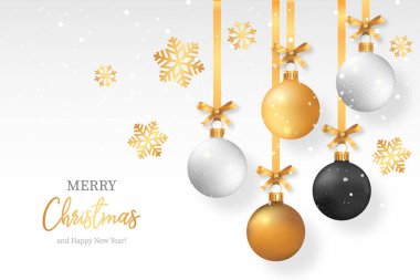 Zarif Noel arkaplanı ve şık Noel baloları.