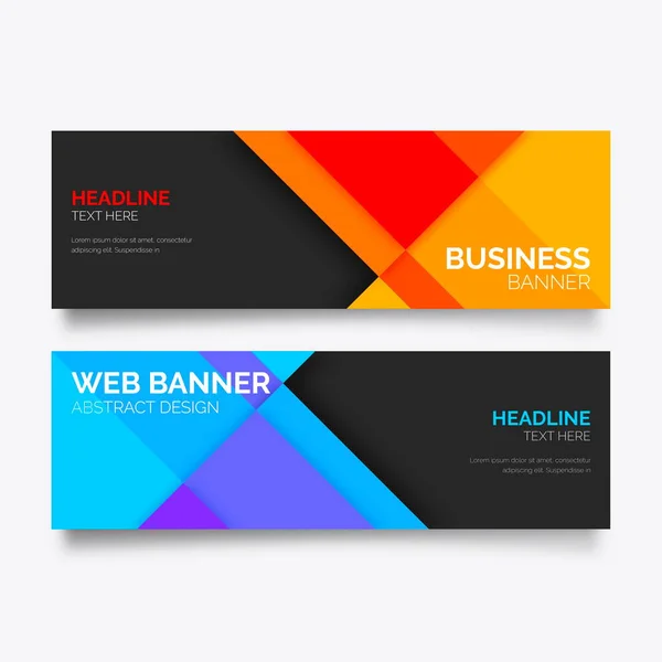 Coleção Banners Coloridos Com Formas Abstratas Ilustração Design Vetorial — Vetor de Stock