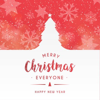 Karlı manzara tasarım vektörü illüstrasyonlu Noel arkaplanı