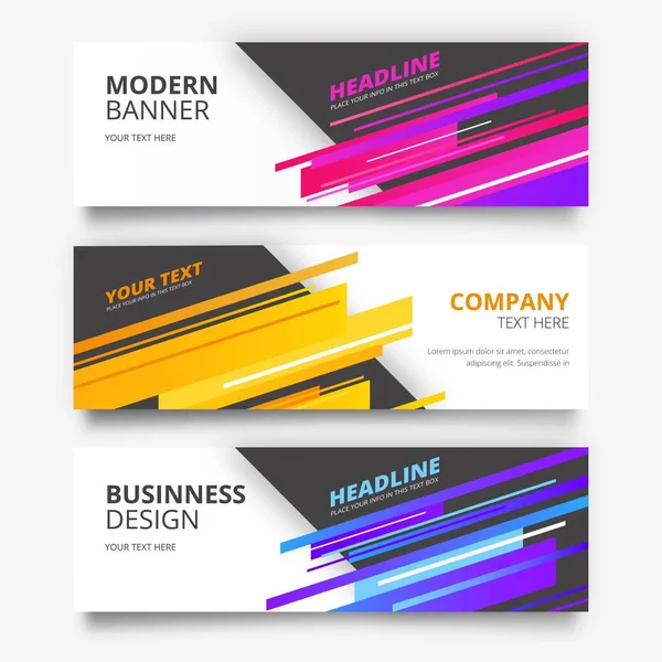 Banner Kollektion Mit Modernen Formen Vektor Design Illustration — Stockvektor