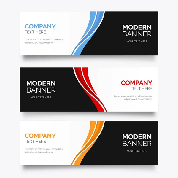 Moderne Business Banner Mit Wellen Vektor Design Illustration — Stockvektor