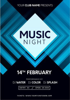 Modern müzik gecesi poster tasarımı vektör çizimi
