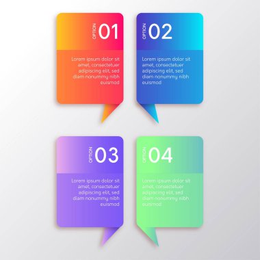 Renkli pankartlı modern bilgi adımları