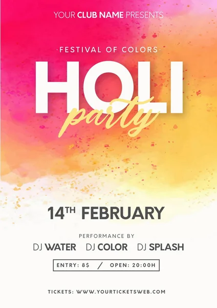 Moderní Holi Festival Barvy Postříkané Pozadí Design Vektorové Ilustrace — Stockový vektor