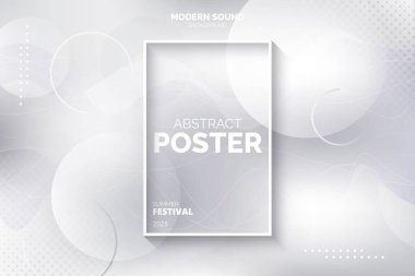 abstract poster template with white shapes design vector illustration clipart