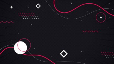 Modern dalga vektör tasarımı illüstrasyonuyla soyut memphis arkaplanı