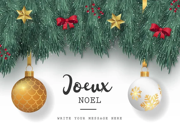 Hermosa Tarjeta Navidad Con Elementos Lindos Diseño Vector Ilustración — Vector de stock