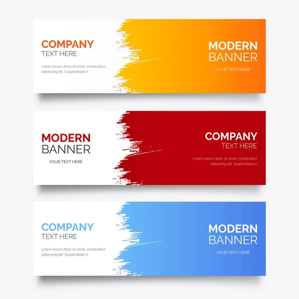 Moderne Banner Vorlage Mit Abstrakten Spritzvektordesign Illustrationen — Stockvektor