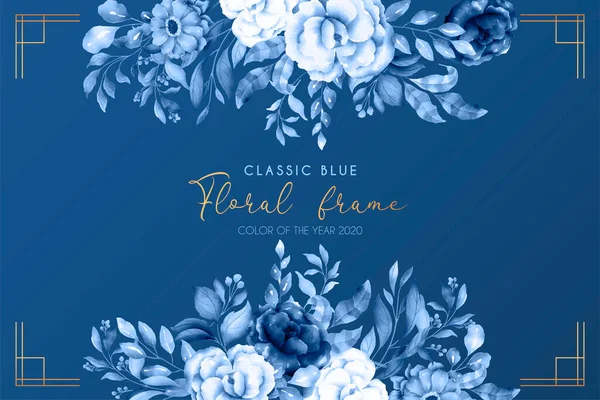 Clássico Azul Floral Fundo Design Vetor Ilustração —  Vetores de Stock