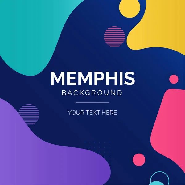 Renkli Şekilli Modern Memphis Arkaplanı Tasarım Vektörü Çizimi — Stok Vektör
