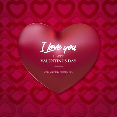 Sevimli sevgililer günü arkaplanı kalp desenli vektör çizimi