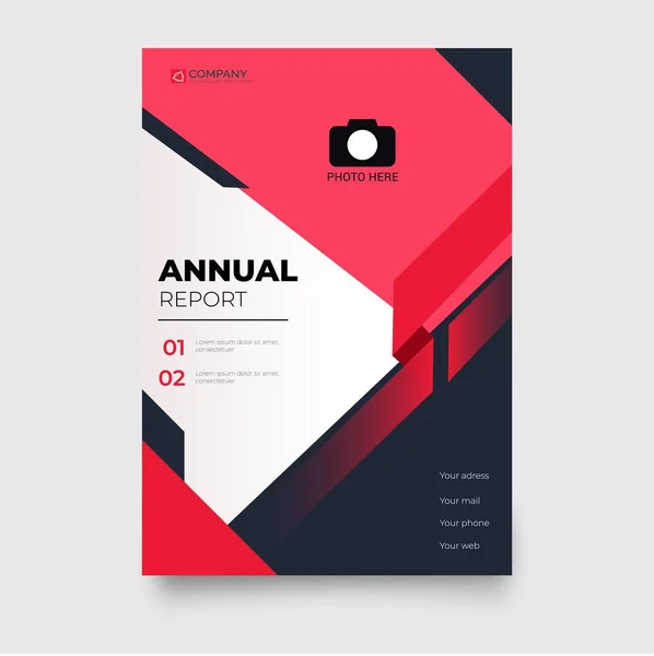Modèle Rapport Annuel Professionnel Avec Des Formes Rouges — Image vectorielle