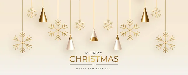 可愛いクリスマスグリーティングカード現実的な3Dクリスマスツリー組成 — ストックベクタ