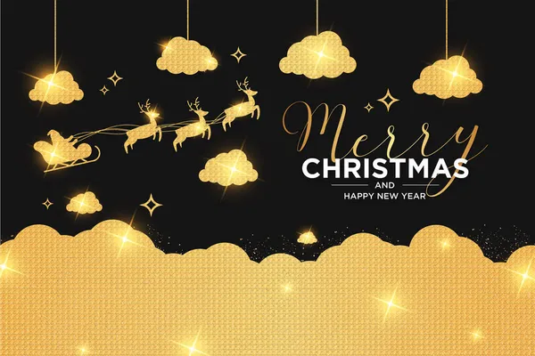 Buon Natale Nuovo Anno Carta Con Lusso Natale Desing — Vettoriale Stock