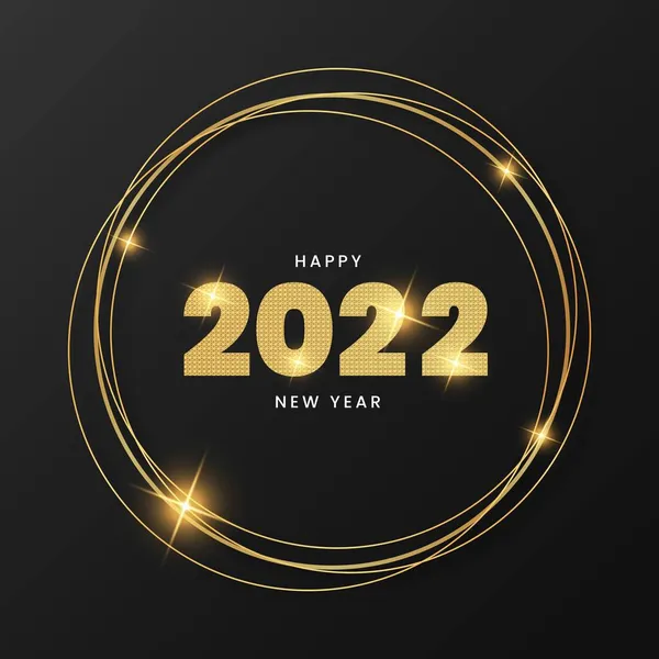 Gelukkig Nieuwjaar 2022 Met Elegant Gouden Frame Ontwerp Vector Illustratie — Stockvector