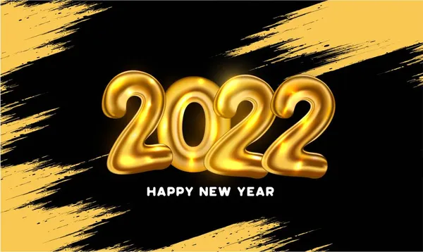 快乐新年2022卡带抽象飞溅矢量设计图解 — 图库矢量图片