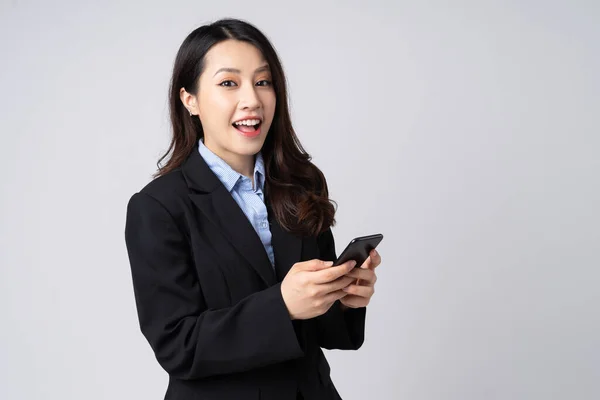 Mujer Negocios Asiática Retrato Aislado Sobre Fondo Blanco —  Fotos de Stock